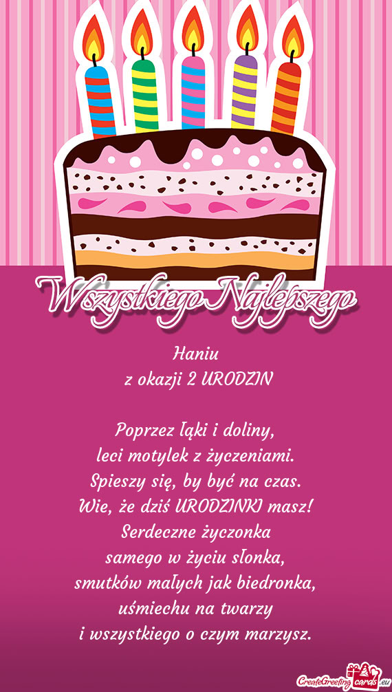 Leci motylek z życzeniami
