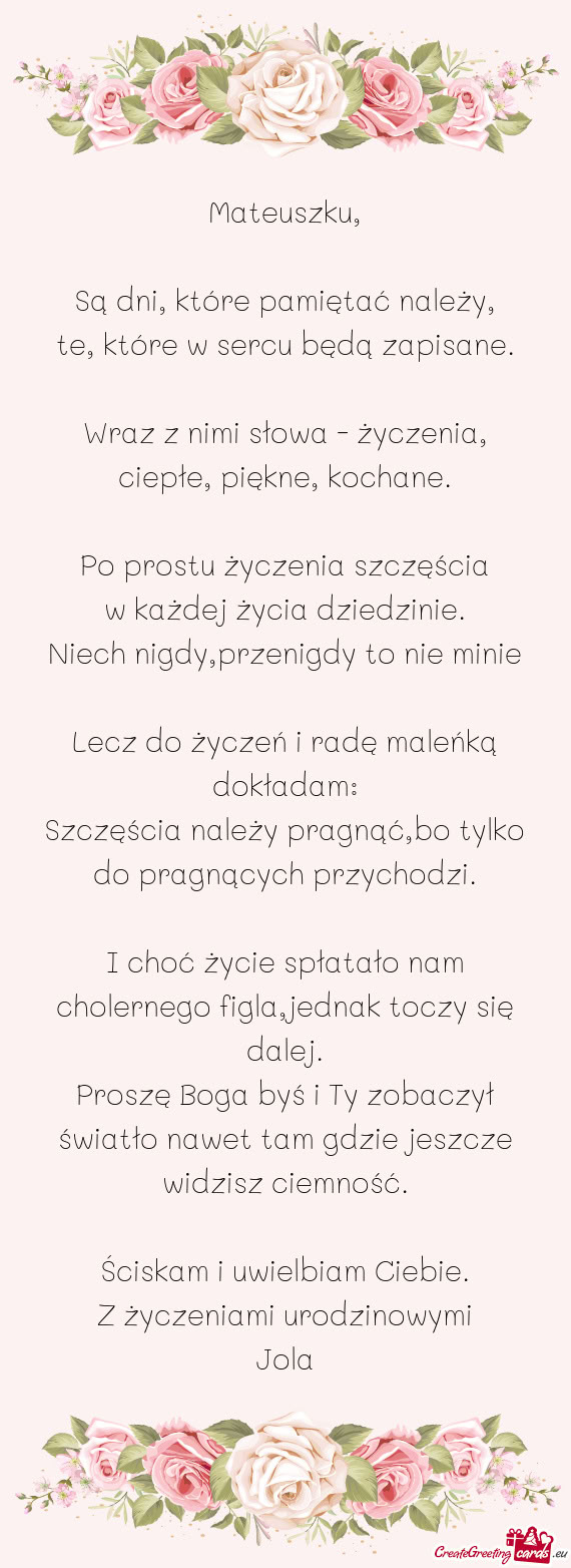 Lecz do życzeń i radę maleńką dokładam