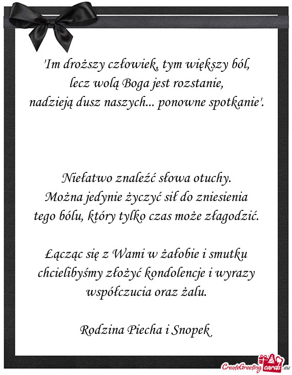 Lecz wolą Boga jest rozstanie