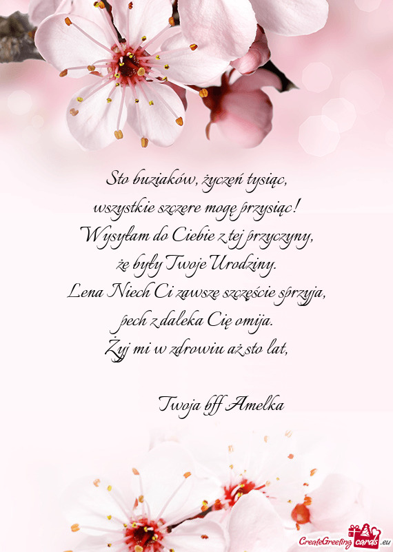 Lena Niech Ci zawsze szczęście sprzyja