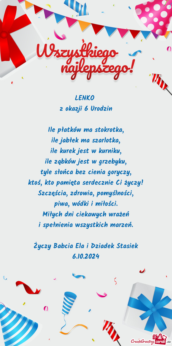 LENKO z okazji 6 Urodzin Ile płatków ma stokrotka