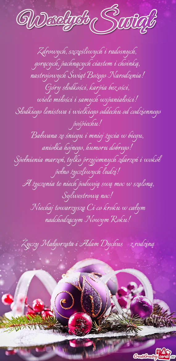 Łgorzata i Adam Dychus z rodziną