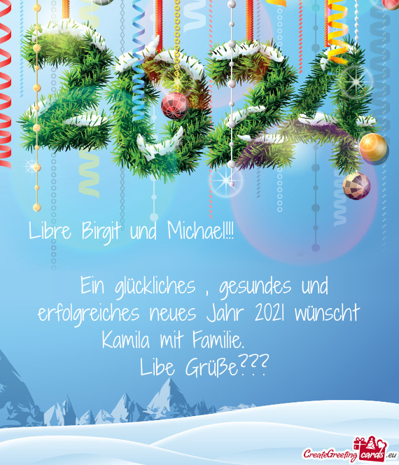 Libre Birgit und Michael!!!    Ein glückliches , gesundes und erfolgreiches neues Jahr