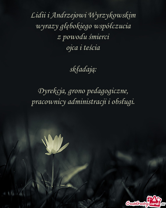 Lidii i Andrzejowi Wyrzykowskim