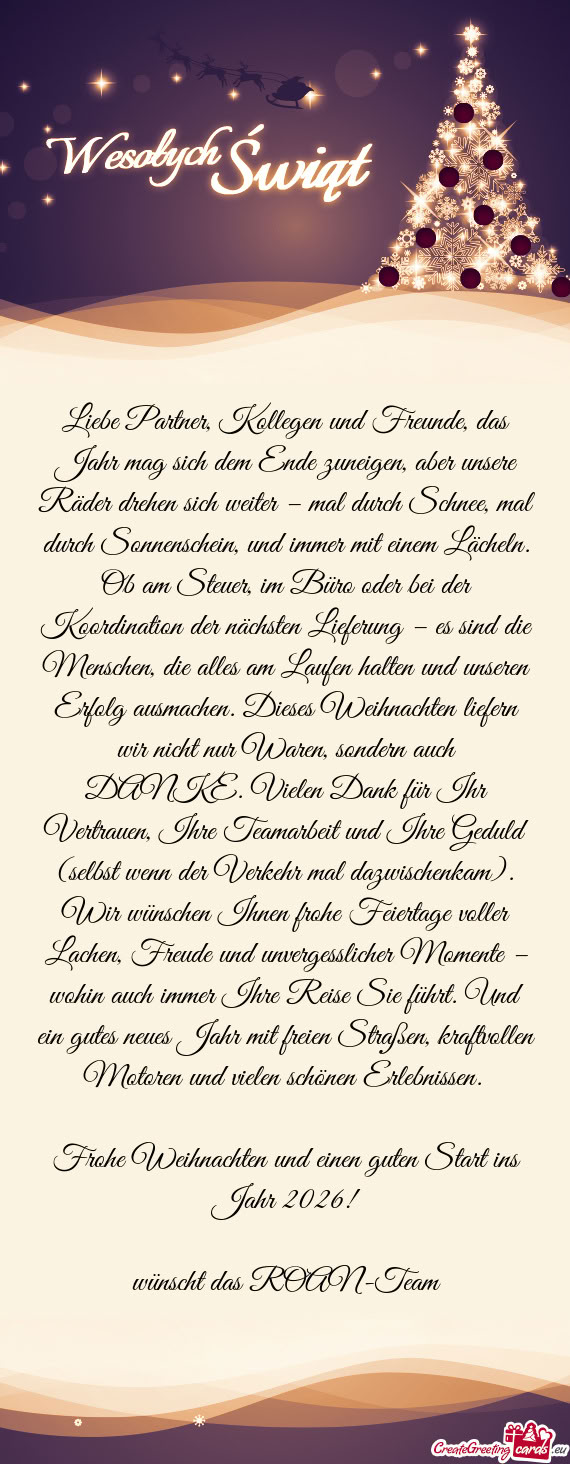 Liebe Partner, Kollegen und Freunde, das Jahr mag sich dem Ende zuneigen, aber unsere Räder drehen