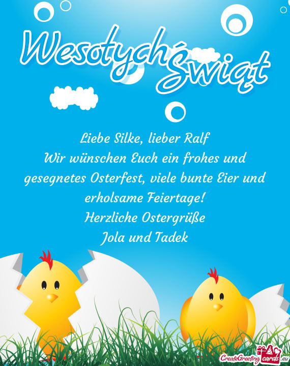 Liebe Silke, lieber Ralf