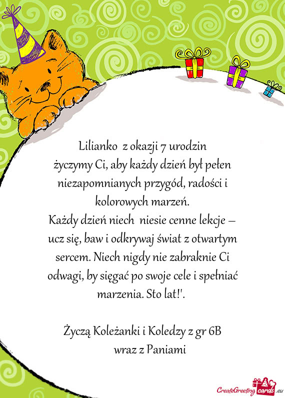 Lilianko z okazji 7 urodzin