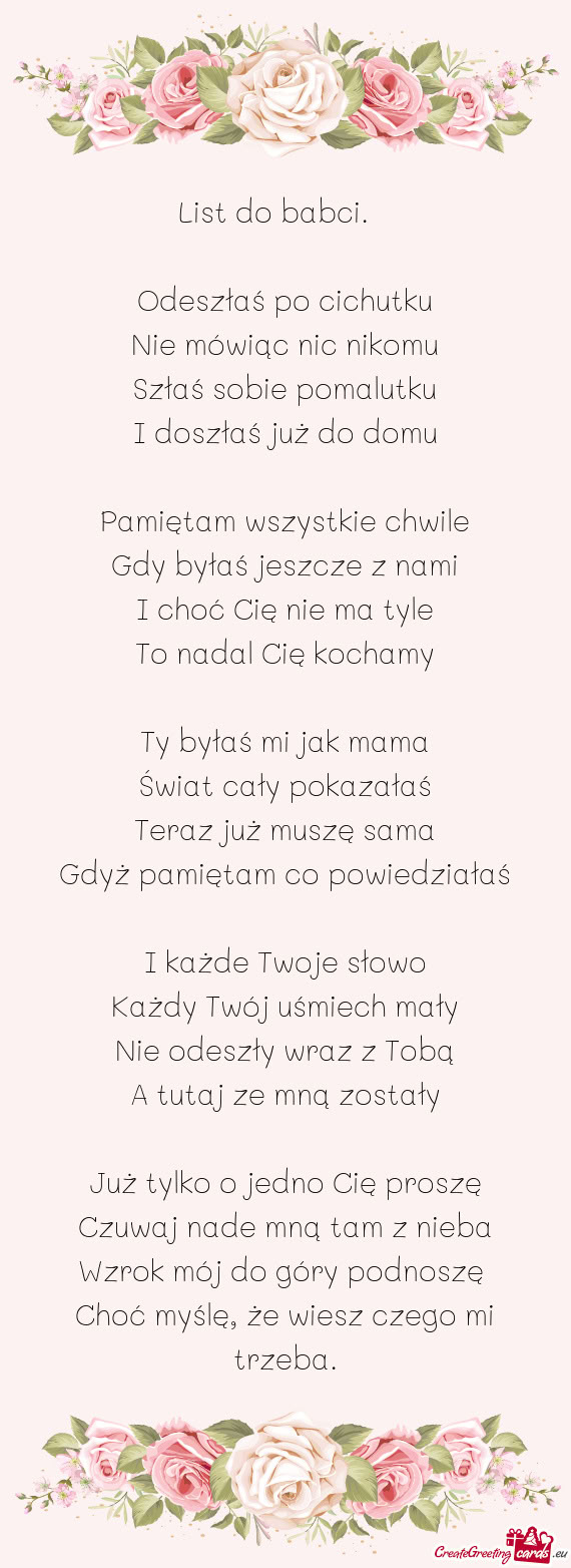 List do babci. 🖤