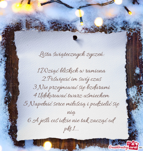 Lista świątecznych życzeń: