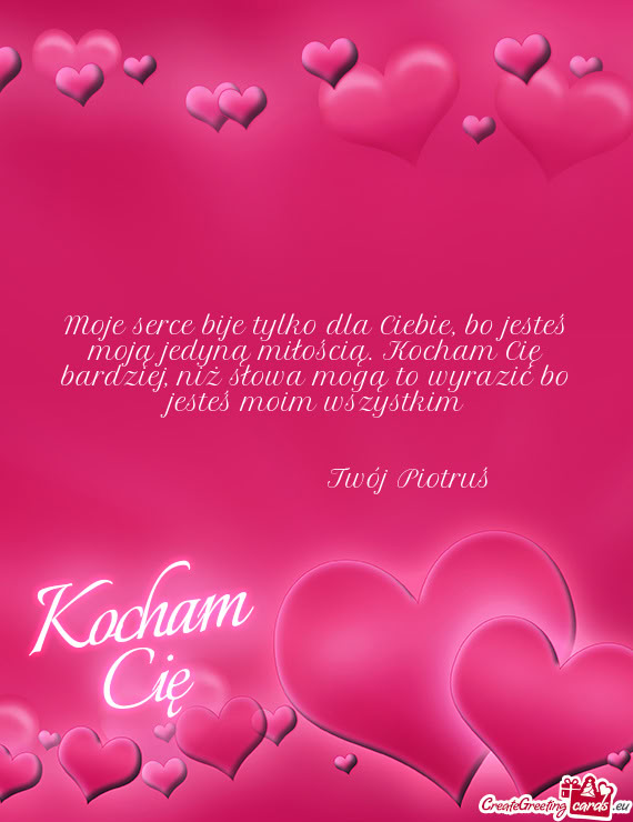 Łowa mogą to wyrazić bo jesteś moim wszystkim