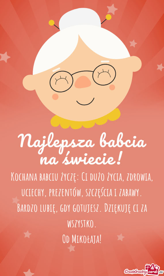 Lubię, gdy gotujesz. Dziękuję ci za wszystko