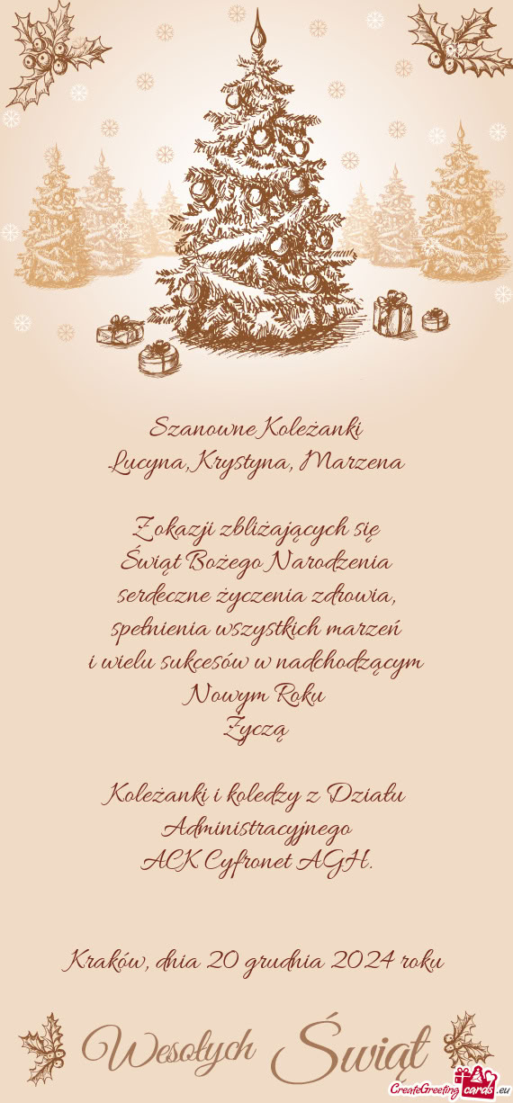 Lucyna, Krystyna, Marzena