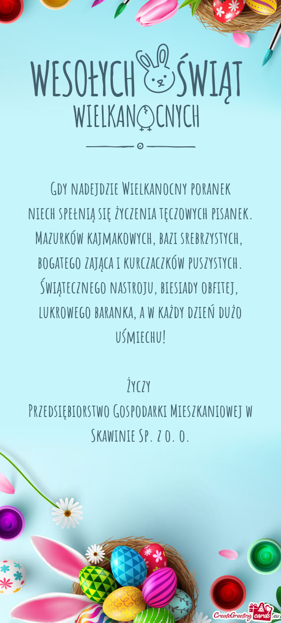 Lukrowego baranka, a w każdy dzień dużo uśmiechu