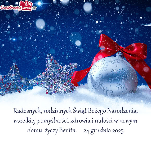 M domu Benita.  24 grudnia 2025