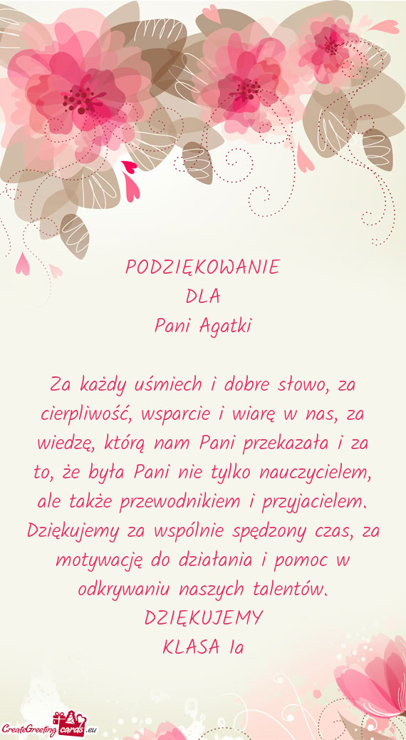 M Pani przekazała i za to, że była Pani nie tylko nauczycielem, ale także przewodnikiem i przyja