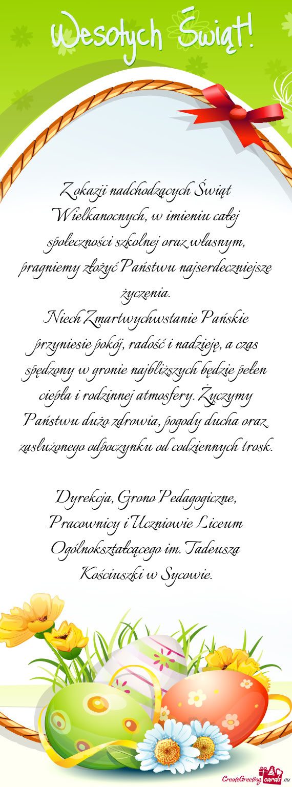 M, pragniemy złożyć Państwu najserdeczniejsze życzenia