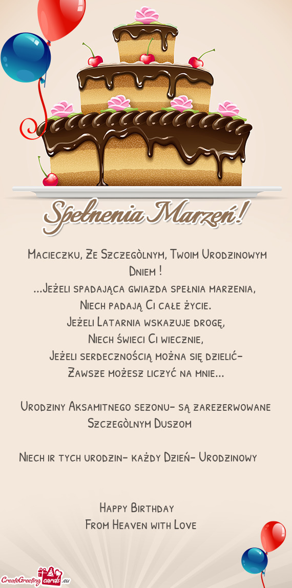 ✨Macieczku, Ze Szczegòlnym, Twoim Urodzinowym Dniem✨
