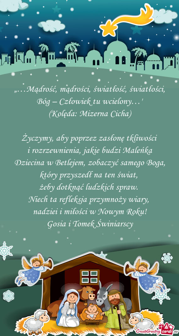 „…Mądrość, mądrości, światłość, światłości, Bóg – Człowiek tu wcielony…”