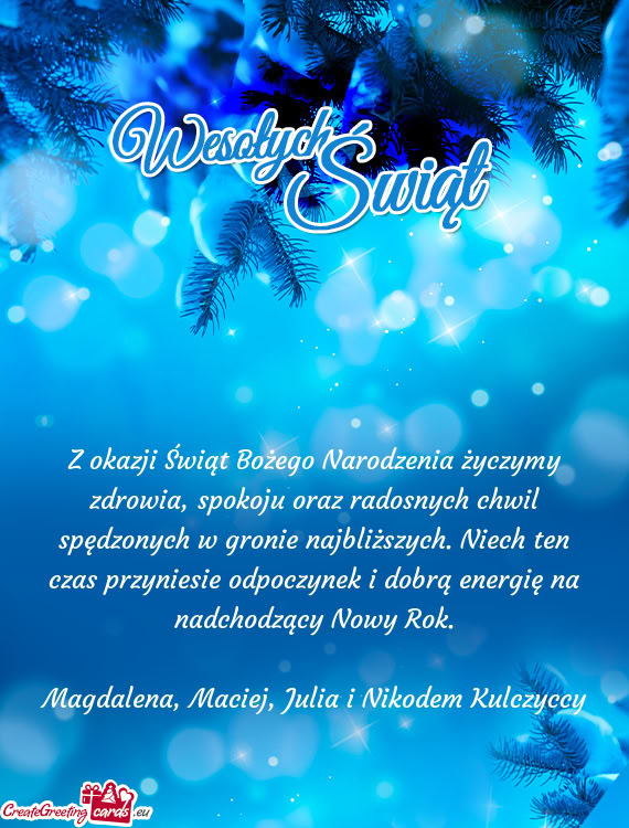 Magdalena, Maciej, Julia i Nikodem Kulczyccy