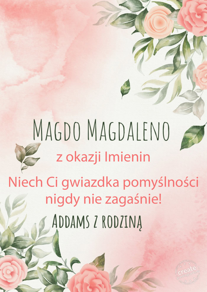 Magdo Magdaleno Z okazji imienin, wszystkiego najlepszego Addams z rodziną 😘