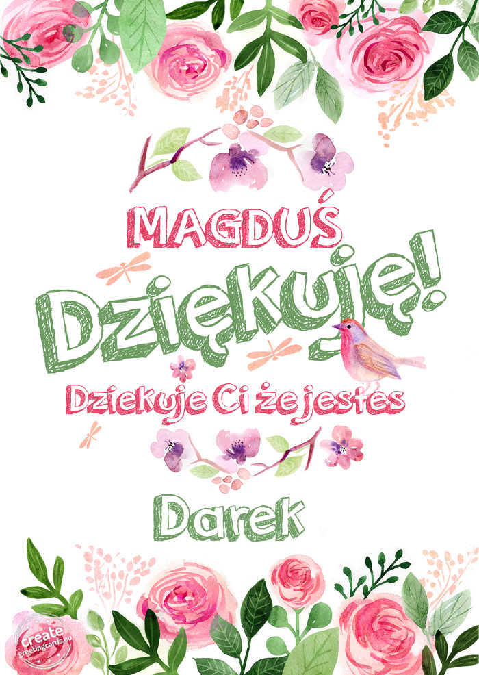 MAGDUŚ Dziękuje Dziekuje Ci że jestes Darek