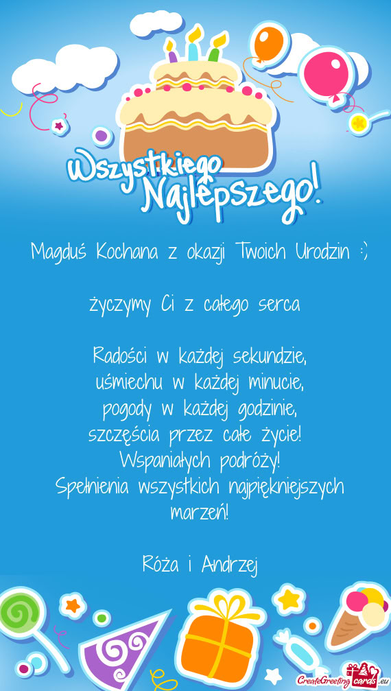 Magduś Kochana z okazji Twoich Urodzin :)