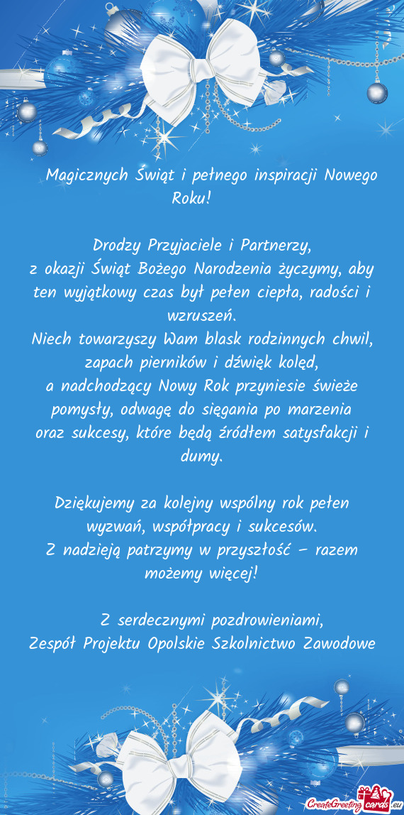 ✨ Magicznych Świąt i pełnego inspiracji Nowego Roku! ✨