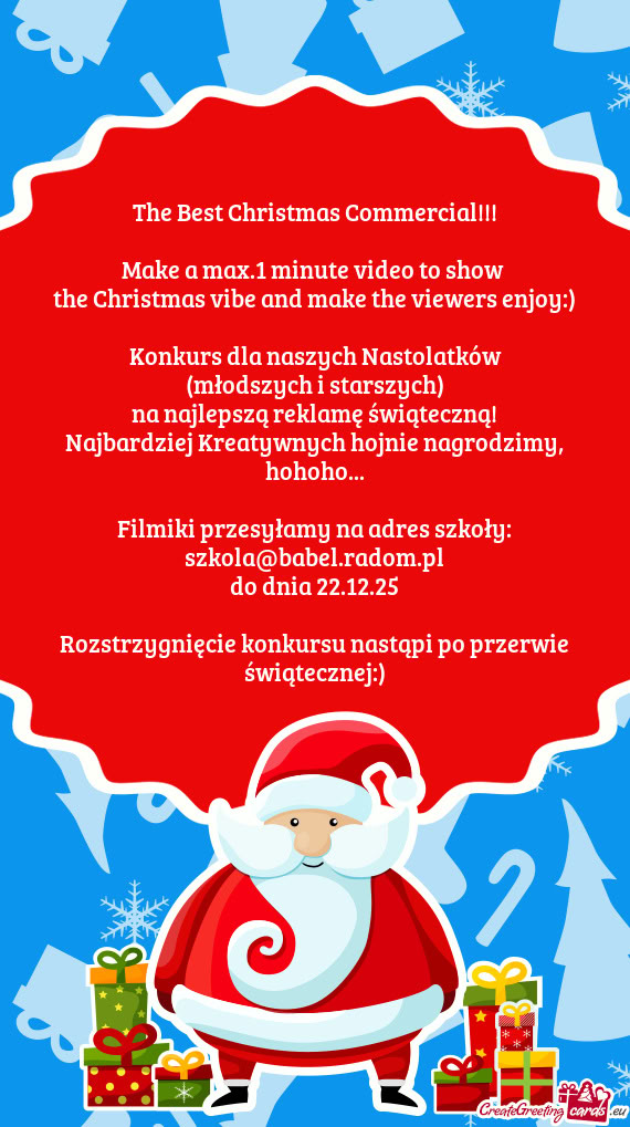 Make a max.1 minute video to show