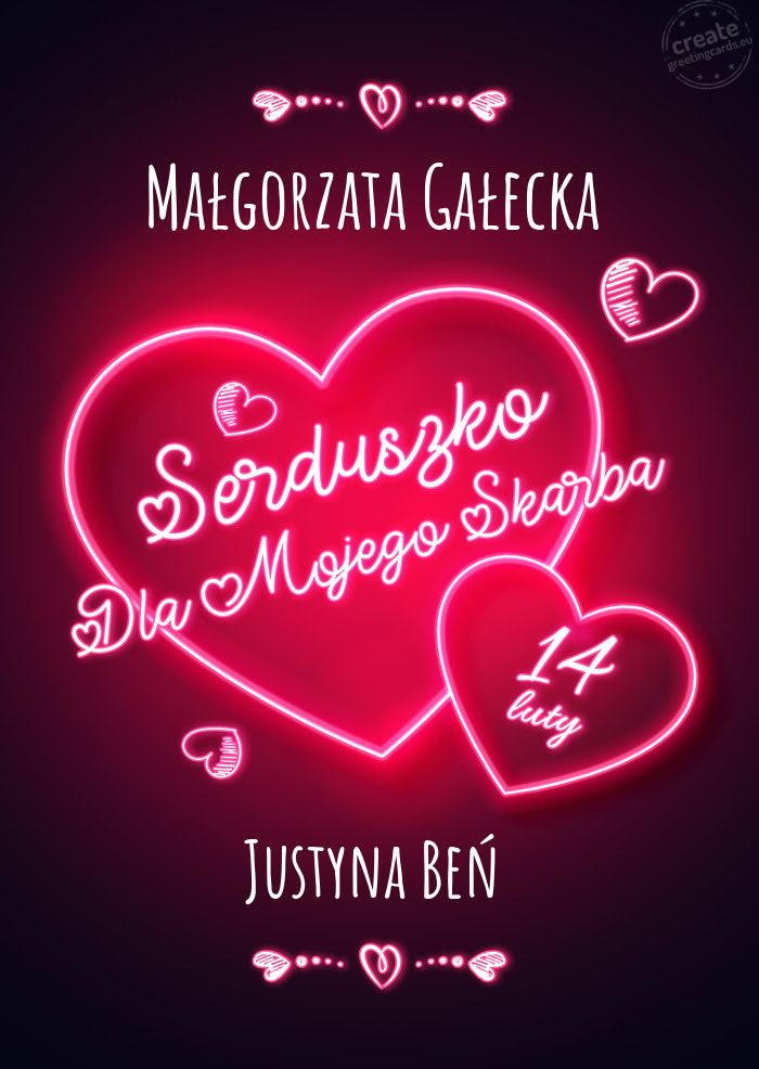 Małgorzata Gałecka Serduszko dla mojego skarbka Justyna Beń
