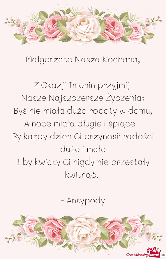 Małgorzato Nasza Kochana