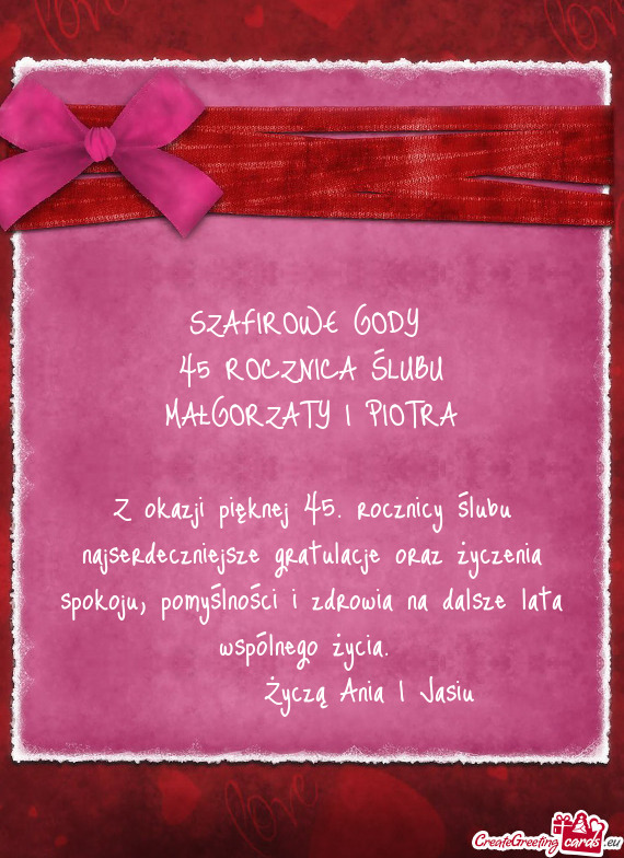 MAŁGORZATY I PIOTRA