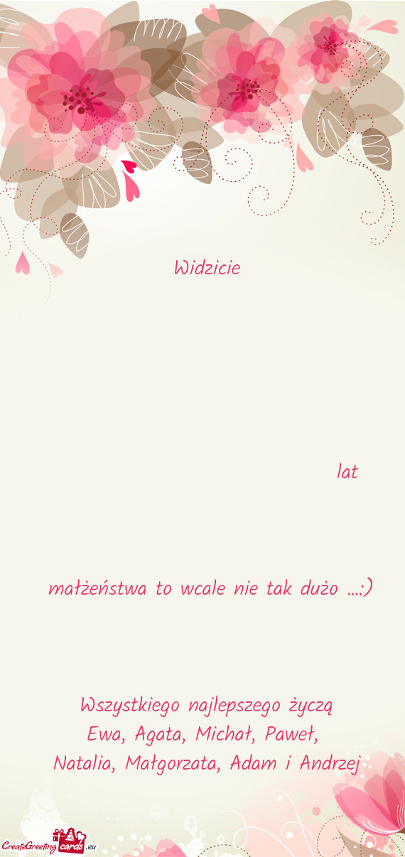 Małżeństwa to wcale nie tak dużo …:)