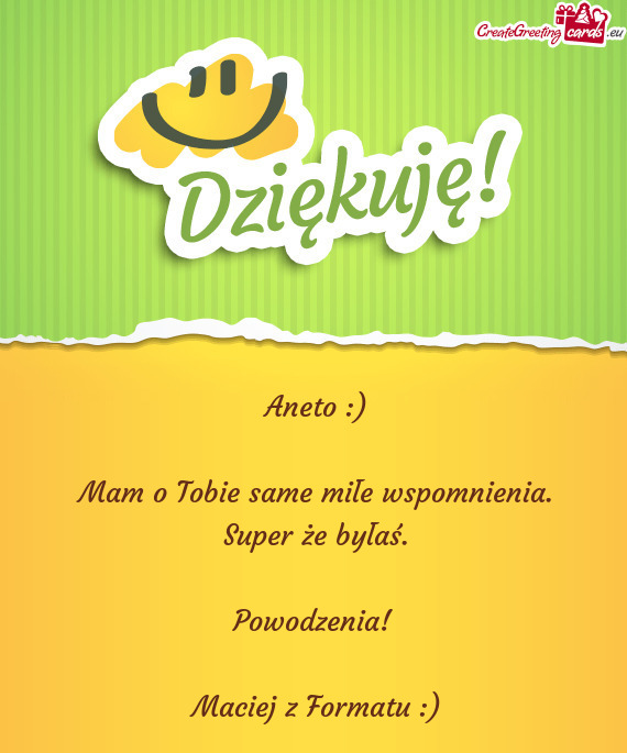 Mam o Tobie same miłe wspomnienia