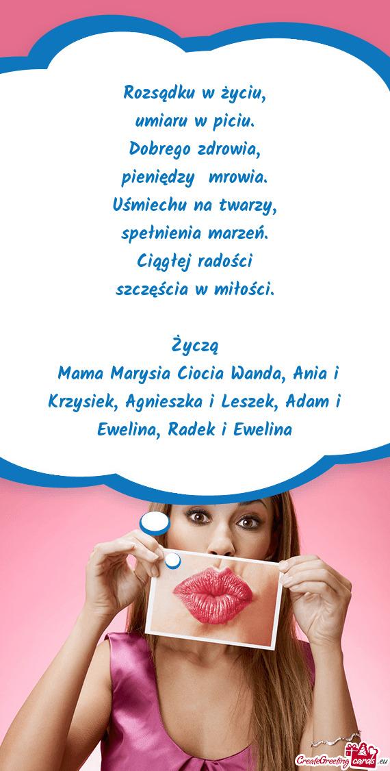 Mama Marysia Ciocia Wanda, Ania i Krzysiek, Agnieszka i Leszek, Adam i Ewelina, Radek i Ewelina