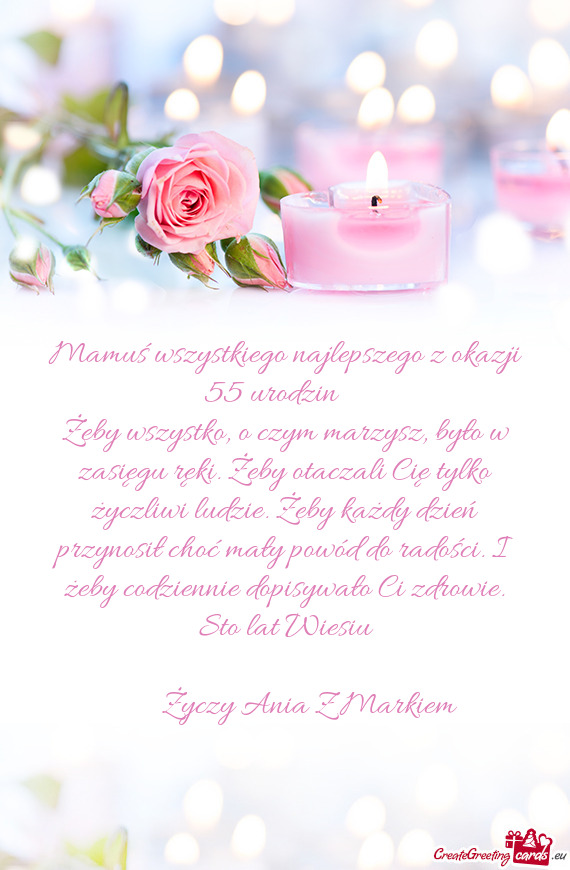 Mamuś wszystkiego najlepszego z okazji 55 urodzin🌷🌷🌷🌷