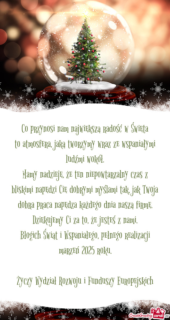 Mamy nadzieję, że ten niepowtarzalny czas z bliskimi napędzi Cię dobrymi myślami tak, jak Twoja