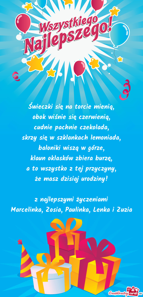 Marcelinka, Zosia, Paulinka, Lenka i Zuzia