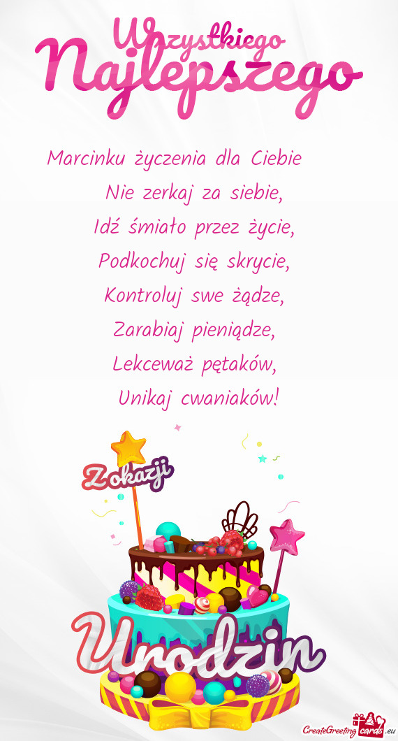 Marcinku życzenia dla Ciebie 💋😁