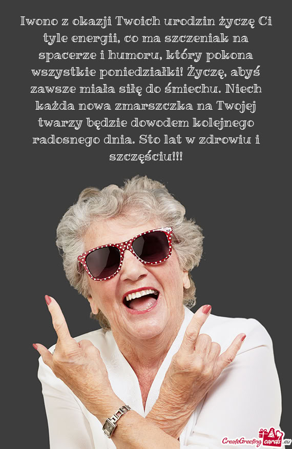 Marszczka na Twojej twarzy będzie dowodem kolejnego radosnego dnia. Sto lat w zdrowiu i szczęściu