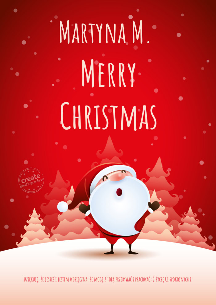 Martyna M. Dziękuję, że jesteś i jestem wdzięczna, że mogę z Tobą przebywać i pracować :)