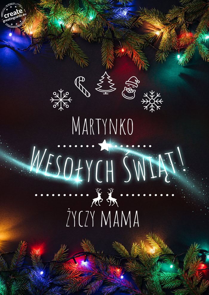 Martynko Wesołych Świąt mama
