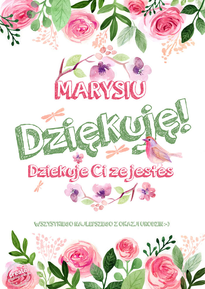 MARYSIU Dziękuje Dziekuje Ci ze jestes WSZYSTKIEGO NAJLEPSZEGO Z OKAZJI URODZIN :-)