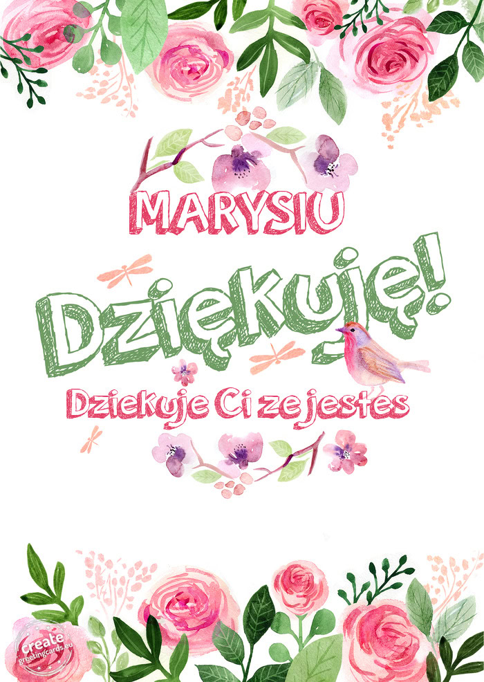 MARYSIU Dziękuje Dziekuje Ci ze jestes