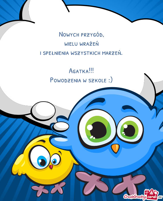 Marzeń. Agatka!!! Powodzenia