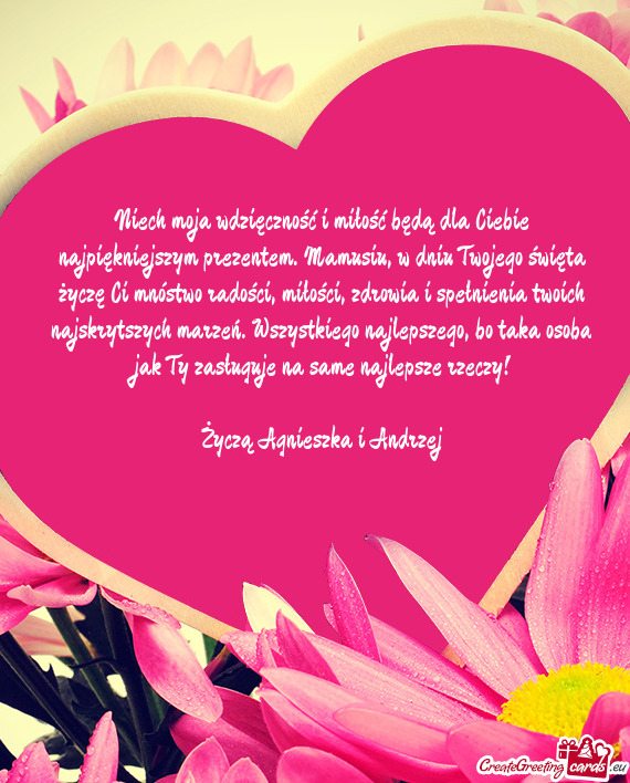 Marzeń. Wszystkiego najlepszego, bo taka osoba jak Ty zasługuje na same najlepsze rzeczy