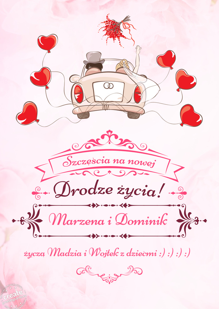 Marzena i Dominik, Szczęścia na nowej drodze życia życzą Madzia i Wojtek z dziećmi :) :) :)