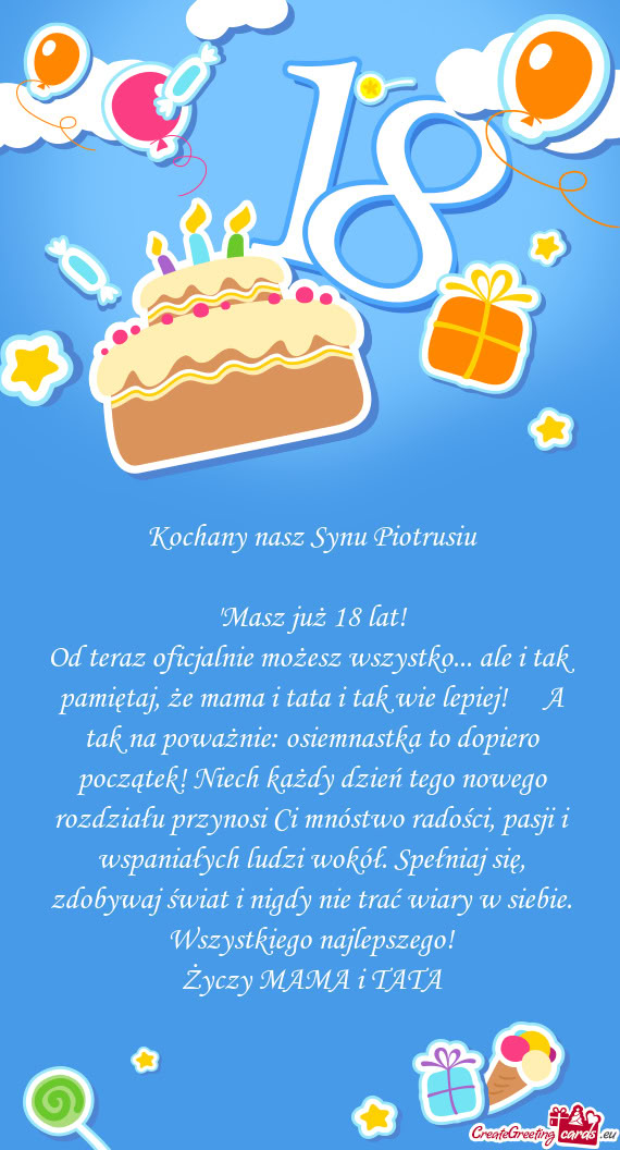 "Masz już 18 lat