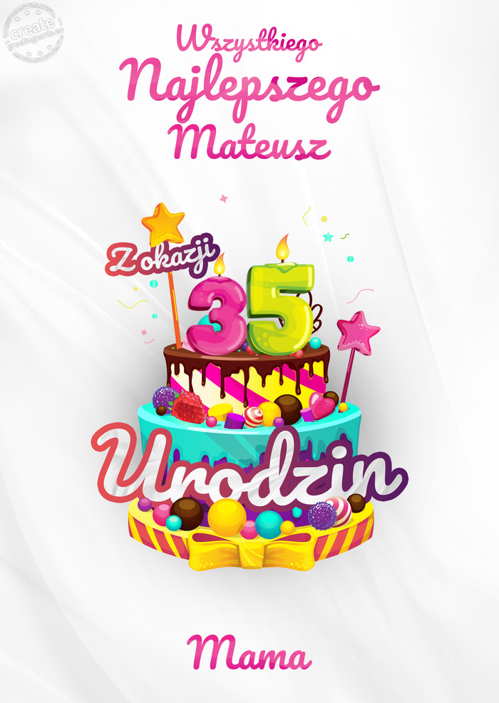 Mateusz, Wszystkiego najlepszego z okazji 35 urodzin Mama