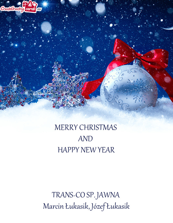 MERRY CHRISTMAS AND HAPPY NEW YEAR  TRANS-CO SP