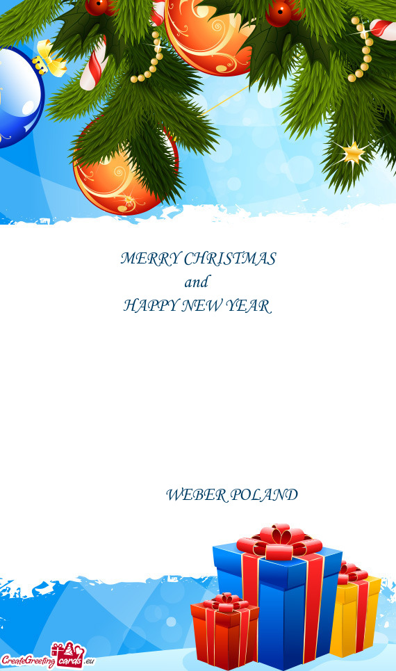 MERRY CHRISTMAS and HAPPY NEW YEAR        WEBER POLAND